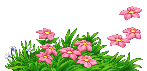 Grass With Flowers Png Clipart - Flowers With Grass Clip Art