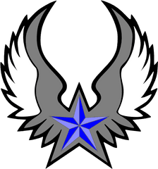 Blue Nautical Star Wings Clip Art - Clip Art Png