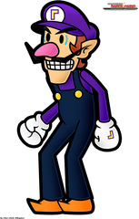 Super Paper Mario Waluigi - Waluigi Paper Mario Characters Png