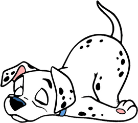 Dalmatian Puppy - Sleeping Dog Clipart Black And White Png