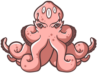 Folklore Creature Kraken Pink Icon - Common Octopus Png