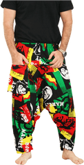 Bob Marley Baggy Festival Pants Black - Bermuda Shorts Png