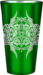 The Legend Of Zelda Green Triforce Crest Tumbler - Pint Glass Png