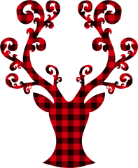Buffalo Plaid Deer Christmas - Free Vector Graphic On Pixabay Reno Rojo Con Negro Png
