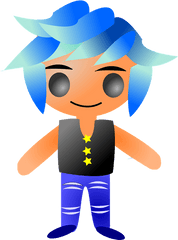 Punk Dude Guy Blue - Clip Art Png