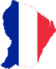 Flag Map Of French Guiana - French Guiana Flag Map Png