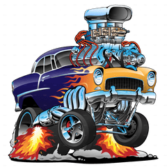 Download 55 Funny Car V4 - Muscle Car Full Size Png Image Cartoon Hot Rod Car