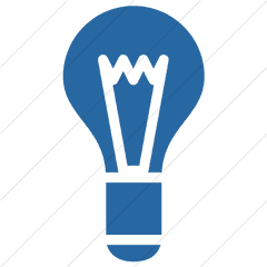 Simple Blue Raphael Light Bulb Icon - Compact Fluorescent Lamp Png