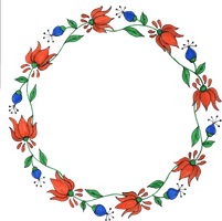 Floral Circle Border Drawing Frame - Free PNG