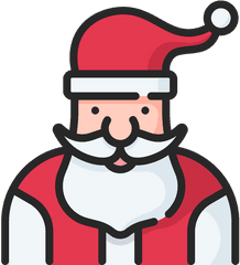 Santa Clause Icon Of Colored Outline - Clip Art Png