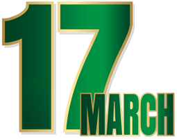 March 17 Patrick Shamrock Saint Text Angle - Free PNG