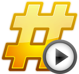 Yellow Arrow Hash - Number Icon Png