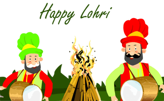 Lohri Cartoon For Happy Resolutions - Free PNG