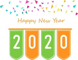 New Year Text Font Line For Happy 2020 Eve Party 2020 - Free PNG