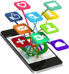 Phone Clipart Social Media - Mobile Social Media Png