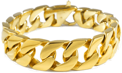 Gold Cuban Chain Bracelet - Solid Png