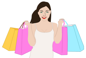 Bag Girl Vector Shopping Holding - Free PNG