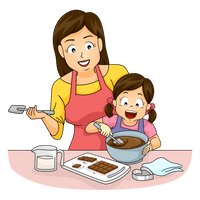 Baking Human Cooking Behavior Mother Reading - Free PNG