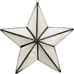 Capiz 3d Star In White U0026 Black Ornament 624 Png