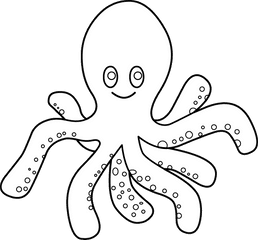 White Library Outline Png Files - Clip Art Of Octopus