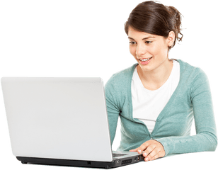 Download Lady With Laptop Png - Transparent Background Girl With Laptop Png