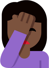 Woman Facepalming Emoji With Dark Skin - Windows 10 Facepalm Emoji Png