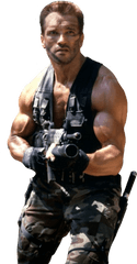 Arnold Schwartzenegger As Dutch From Predator Psd - Arnold Schwarzenegger War Movie Png