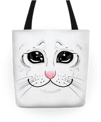 Crying Cat Face Totes Lookhuman - Tote Bag Png