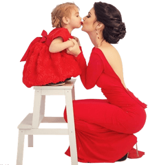 Mommy And Daughter In Red Dresses Png Official Psds - Red Dress Mother And Daughter