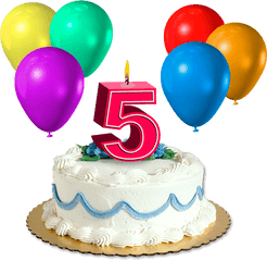 5th Birthday Cake Png Clipart - 5th Birthday Cake Png