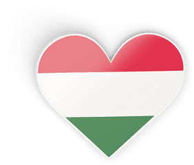 Heart Sticker Illustration Of Flag Hungary - Heart Png