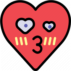 Crush Love Kiss Emoji Emotion - Yummy Heart Png