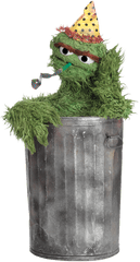 Oscar The Grouch Party Transparent Png - Oscar The Grouch Sesame Street