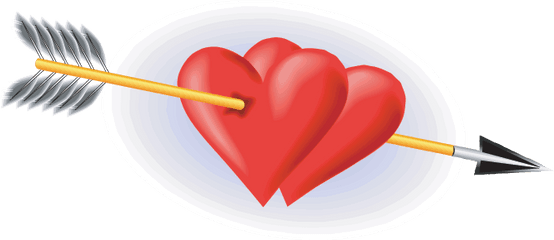 Singing Valentines - Heart With An Arrow Cupid Png