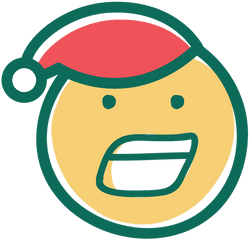 Yelling Santa Claus Hat Face Emoticon - Clip Art Png