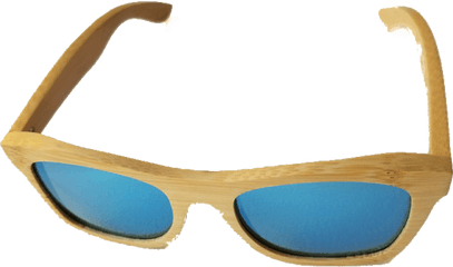 Turt Sunglasses Deep Sea Blue Bamboo Natural - Bamboo Sunglasses Transparent Background Png