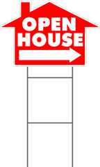 Open House Shaped Yard Sign Screenyard Signs - House Vector Png