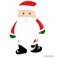 Cute Santa With A Big Beard Free Png - Long Beard Santa Clipart