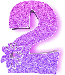 Number - Transparent Glitter Number 2 Png