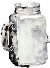 Download Creative Water Glass Ink Painting Transparent - Glass Bottle Png