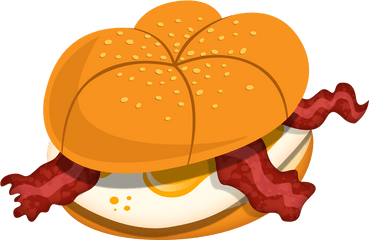 Emoji Clipart Food - Bacon And Egg Roll Clipart Png