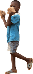 African Kid Walking Holding Rocks U2013 Afrikut - Standing Png