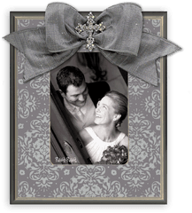 Silver Brocade - Flannel Picture Frame Png