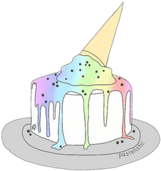 Download Hd Torta Pastel Helado Arcoiris Pasteldehelado - Stickers Cake Png