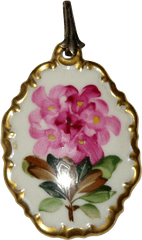 Rosenthal German Porcelain Azalea Or - Locket Png