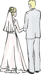 Download Back Of Bride And Groom - Full Size Png Image Pngkit Bridal And Groom Clipart Transparent