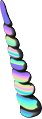 Unicorn Horn Holo Holographic Sticker - Rainbow Unicorn Horn Transparent Png