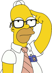 Homer Simpson Pensando Png - Homer Simpson With Glasses