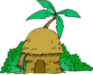 Village Clipart Jungle - House Cartoon In The Jungle Cartoon Hut Transparent Png