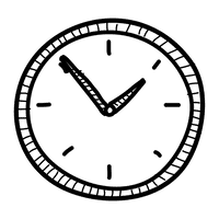 Wall Drawn Hand Black Clock - Free PNG